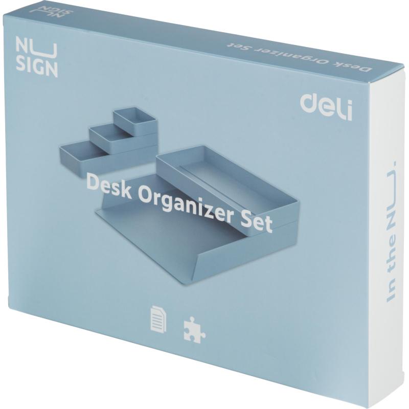 Лоток горизонтальный д/бум Deli NuSign ENS001-blue 2лотка + орган-р син