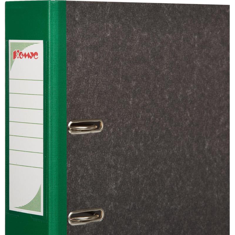 Папка-регистратор Комус мрамор.карт 75мм зел кореш ,бум/бум,карм.кор,мет.уг