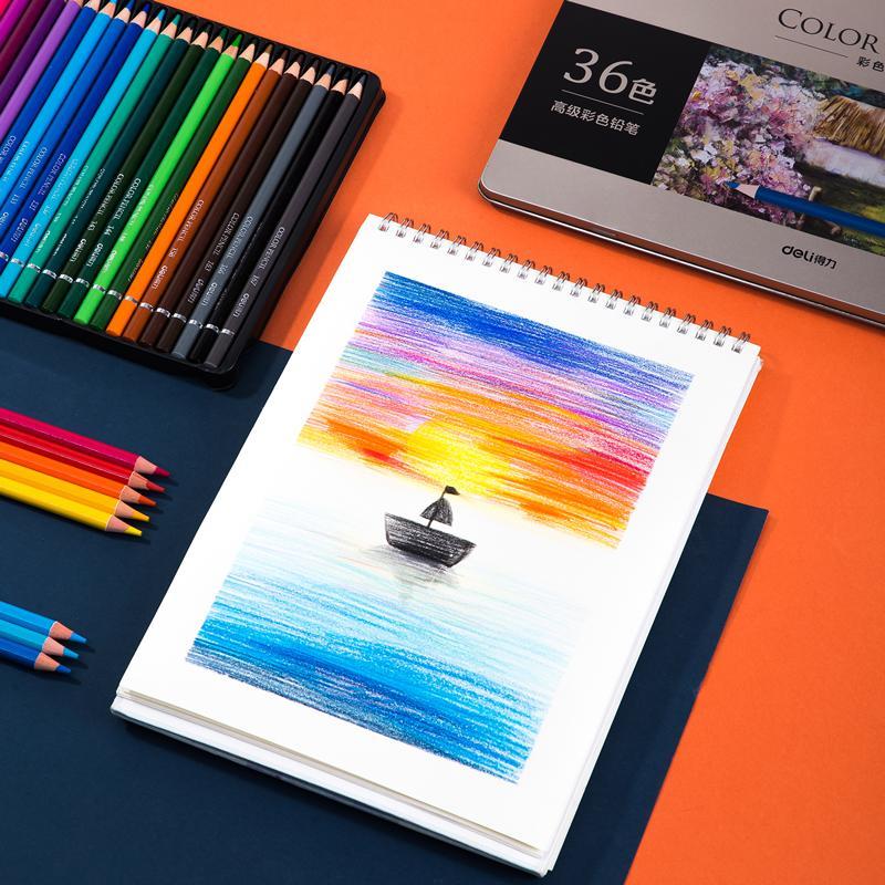 Карандаши цветные Deli липа 36 цв/наб мет.кор. 6566