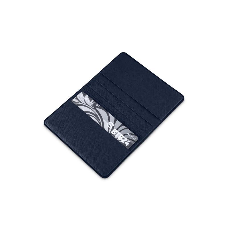 Картхолдер из экокожи с RFID защитой для 4-х пластик карт, т-синий,FKKR-4E