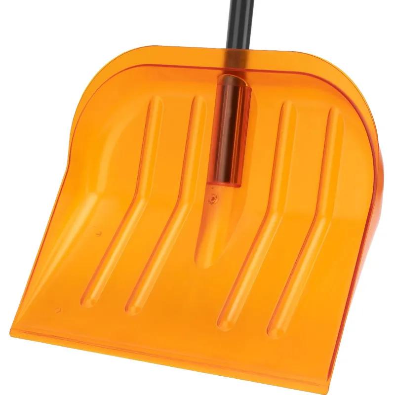 Лопата для уборки снега поликарбонат,465х410х1390мм,стал черен,усил Сибртех