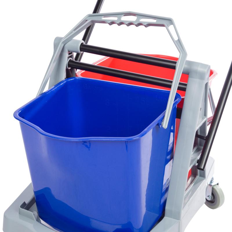 Тележка уборочная с отжимным прессом 71x42x93см 2х17л AF08076