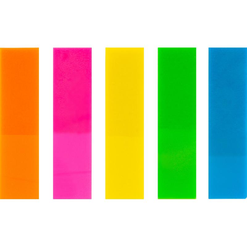 Клейкие закладки пласт. Выбор есть неон 45х12мм 5цв по 20л