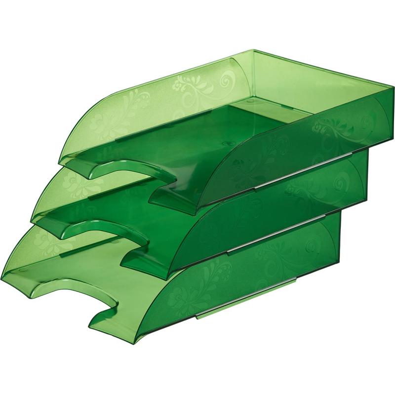 Лоток горизонтальный Комус Русская серия, зеленый, проз