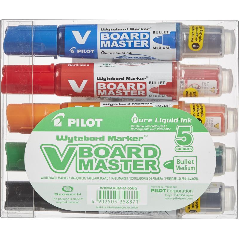 Набор маркеров для белых досок PILOT WBA-VBM-M-S5 набор 5цв