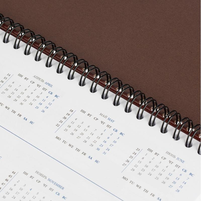 Планинг датированный 2026, коричн, 303х150 мм, 120стр, Agenda