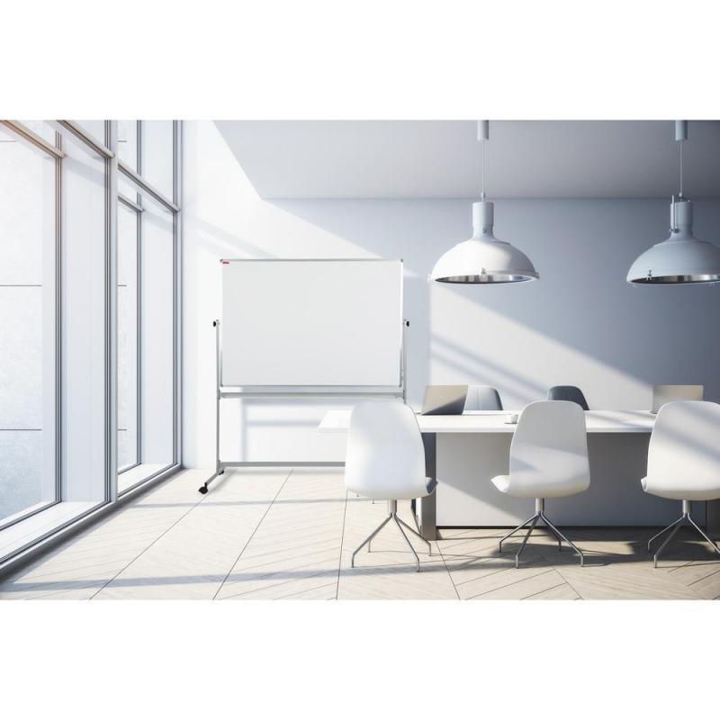 Доска магнитно-маркерная(бел)/пробковая Attache Twist 90х120 вращ.,ролики