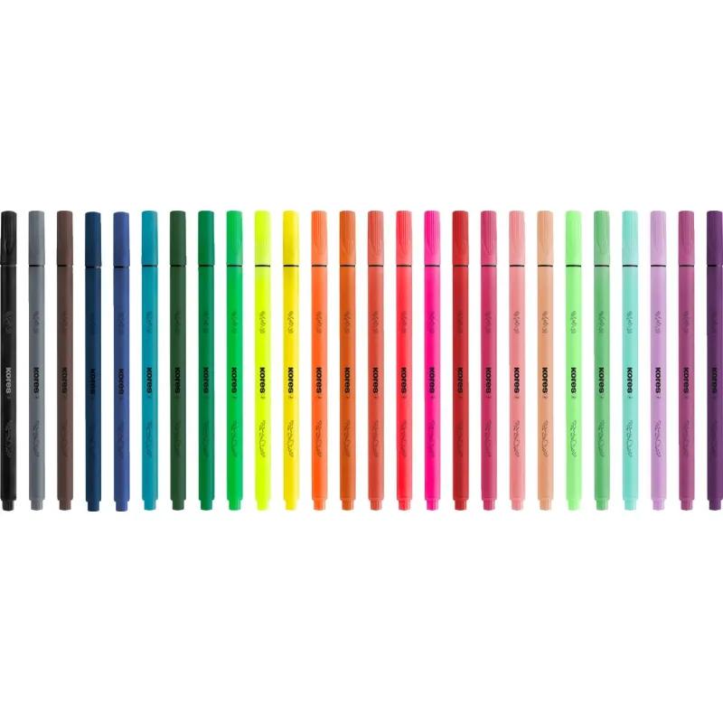 Фломастеры K-BEATS наб 26цв в коробке,пастель,неон.цв