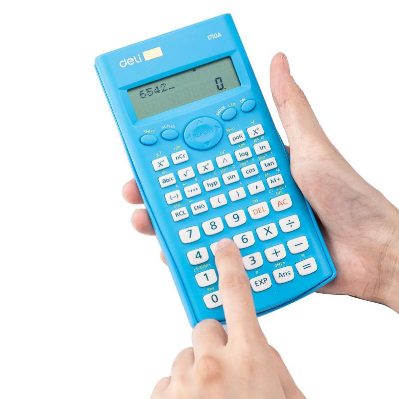Калькулятор научный (ЕГЭ) Deli E1710A,10-р,2 стр,240 ф.,бат.,162х84мм,син