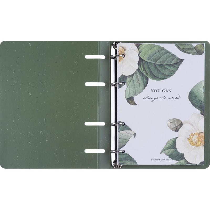 Тетрадь общая, BS, А5, 120л., клетка, кольца, Flora, камелия N4758