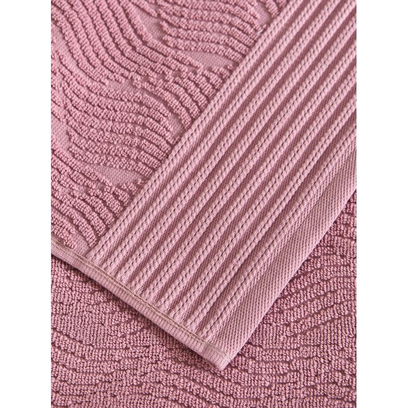 Полотенце махровое банное бордюр Жаккард 70х120 см ,500 г/м2, Пепел розы