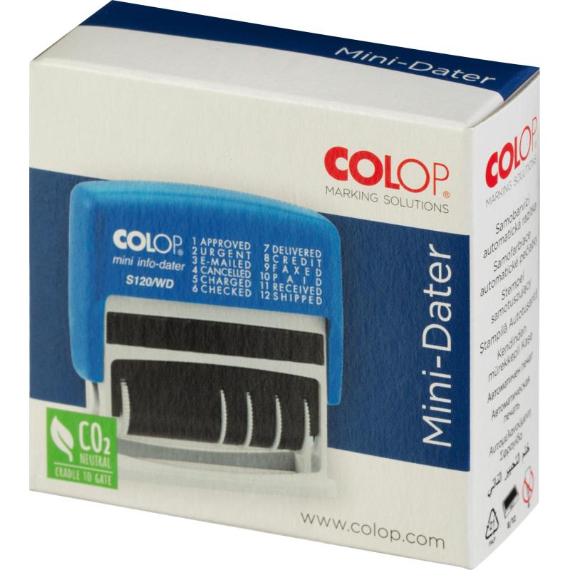 Датер автоматический Colop Мини S120/DD шрифт 3,8 мм с двумя датами буквами