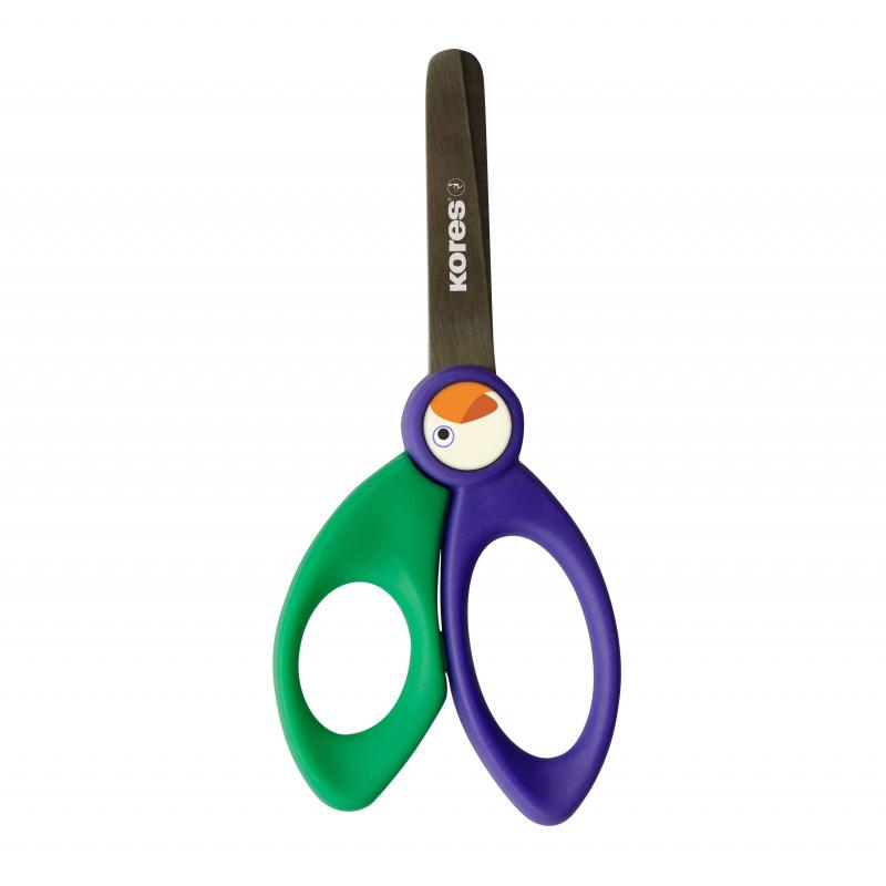 Ножницы детские Kores Birdy,125мм,с пластик. ручками, тупоконечные, ассорти