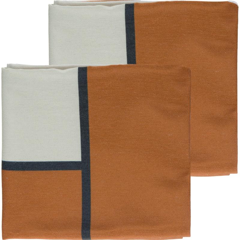 Наволочка декор. Luscan 40х40, 2шт/наб, рогожка, 160г/м2, Геометрия коричн