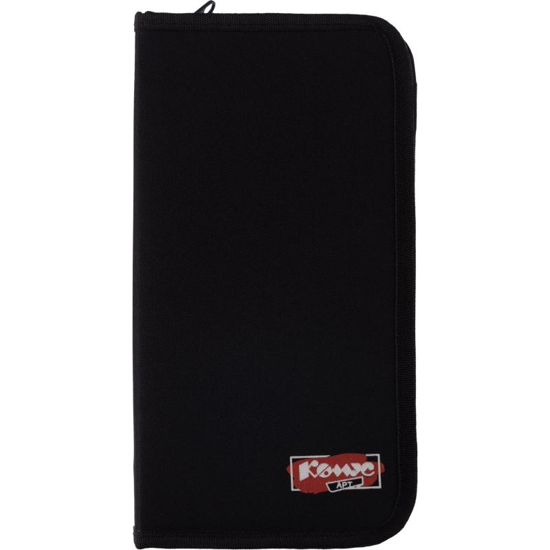 Набор кистей худож Комус Арт,синт.сред.жестк,корот.ручка,черн.кейс,12шт/наб