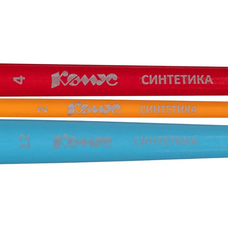 Набор кистей Комус Класс Star way,синт,кр(№2,4),плос(№12),3шт в уп.с европ