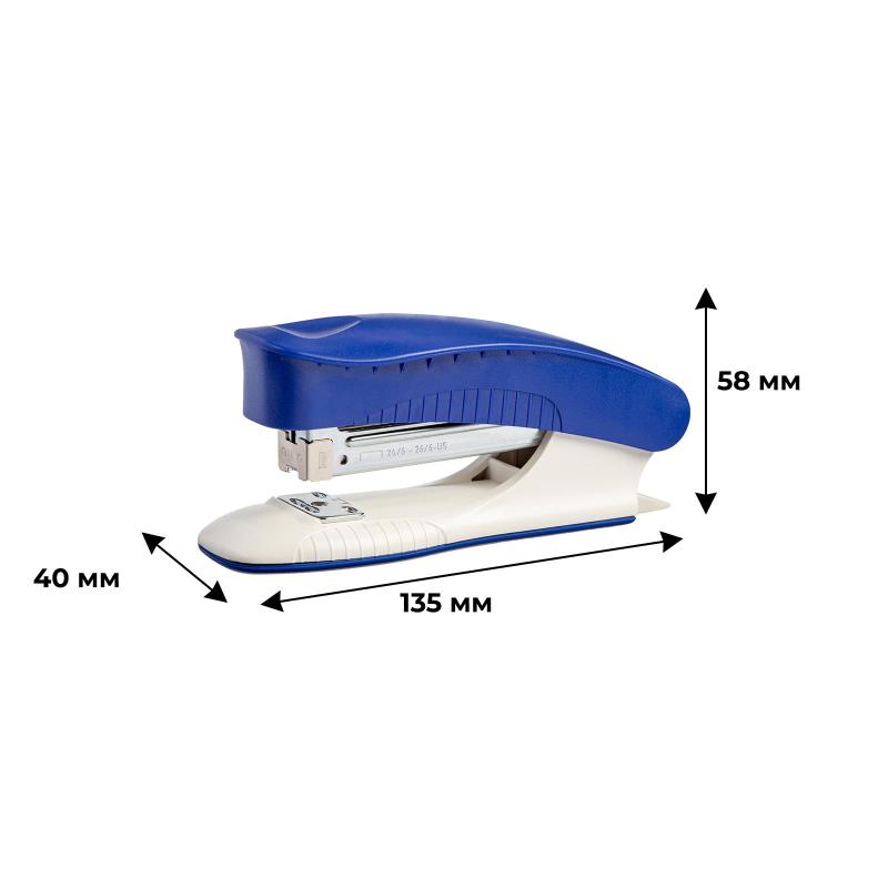 Степлер Комус PSBL2425 (№24/6-26/6) до 25 лист., пластик, синий