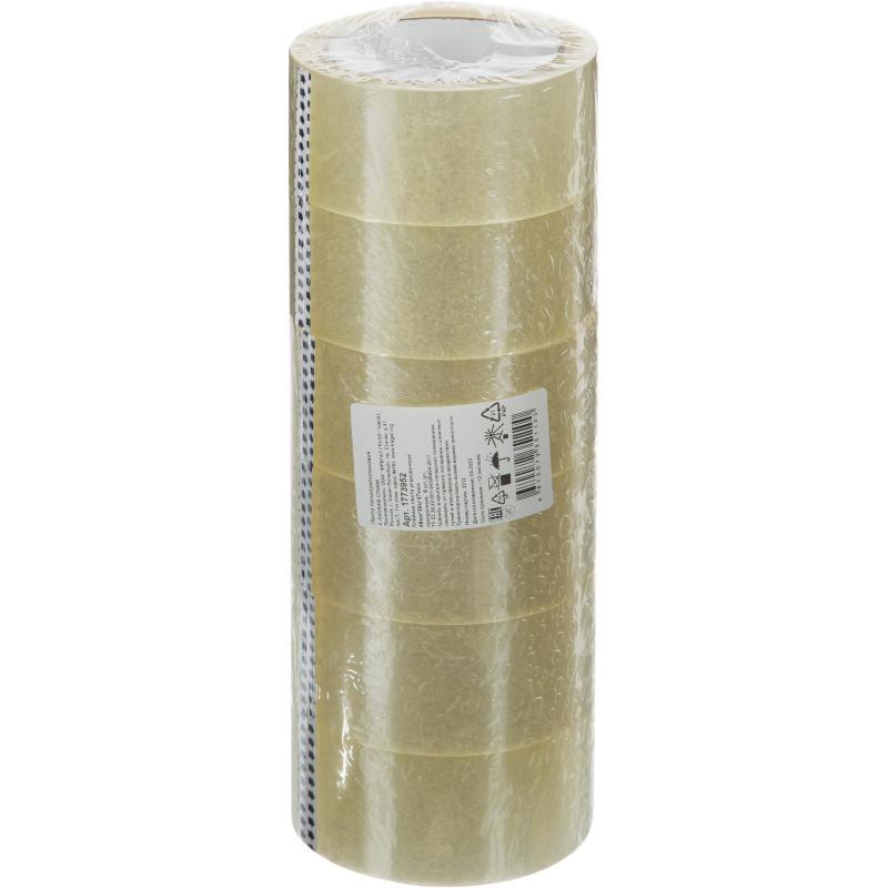 Клейкая лента упаковочная 48мм х 66м, прозрачный, 47мкм, 6 шт/уп