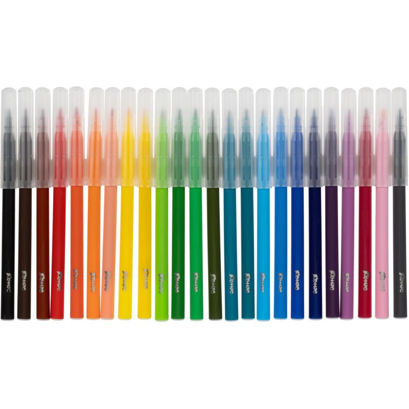 Фломастеры Комус Класс Максики 24 цв. наб.,вентилир.,смыв., карт. упак