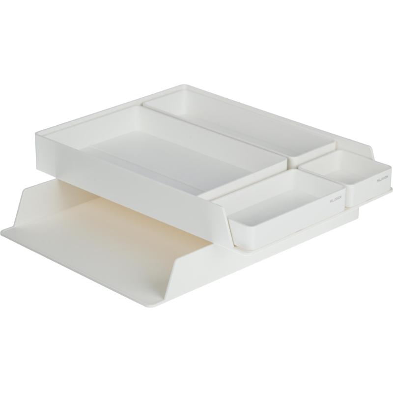 Лоток горизонтальный д/бум Deli NuSign ENS001-white 2лотка + орган-р бел