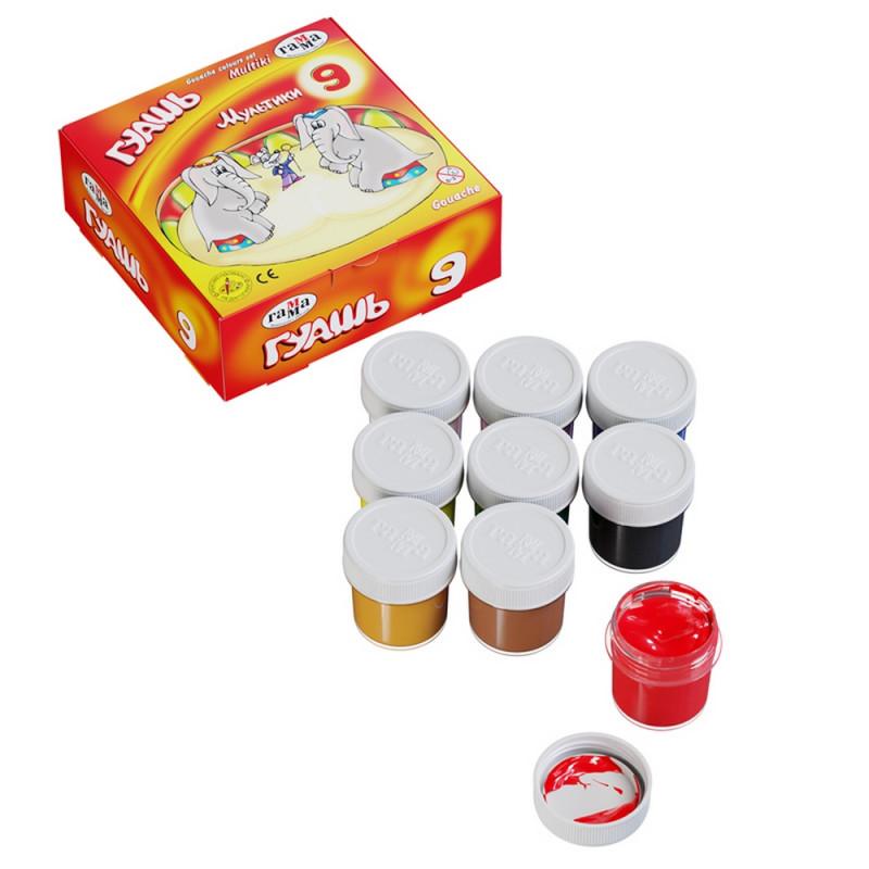 Гуашь Гамма Мультики 9цв 20мл