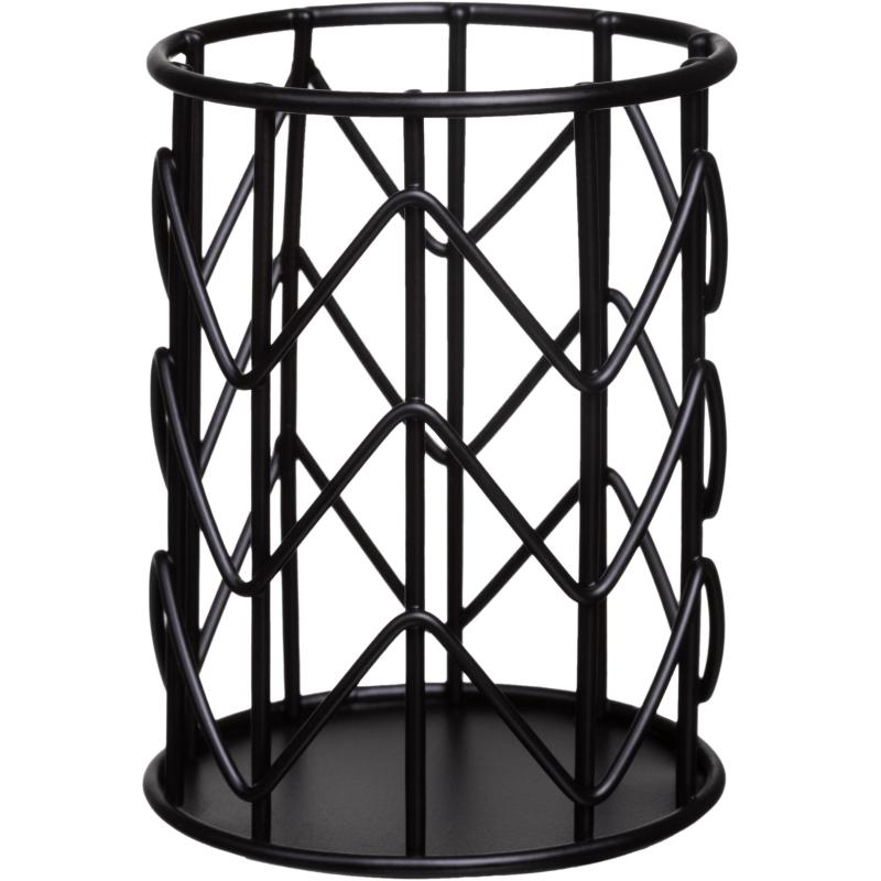 Подставка-стакан для письм принадлежностей Attache черн 80x100мм металл