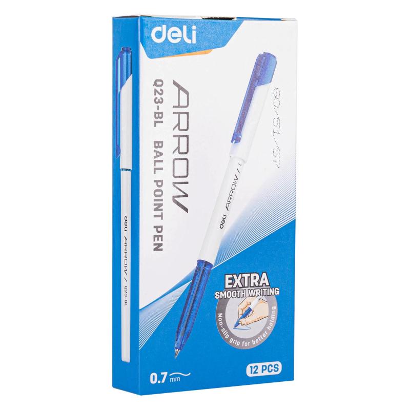Ручка шариковая неавтомат. Deli Arrow, д.ш.0,7 мм, лин 0,35 мм, синяя