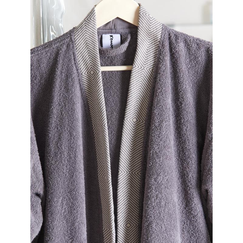 Халат Махровый Мужской  DELRAY Кимоно антрацит, L-XL, 300 гр/м2