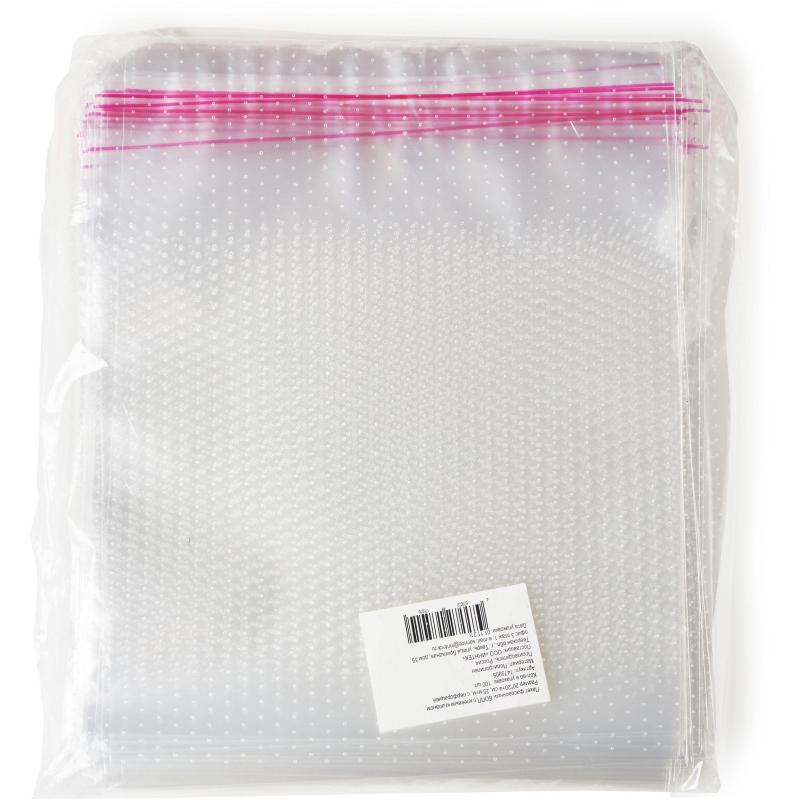 Пакет БОПП 200х200мм+40 клапан со скотчем 25мкм с перфорацией 100шт/уп