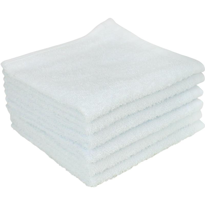 Набор полотенец махровых Luscan/бордюр 380г/м2, 50х90 белый, 10 шт/уп