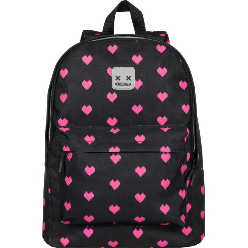 Рюкзак школьный Комус Класс Shape, Сердечки, Черный, 1 отд