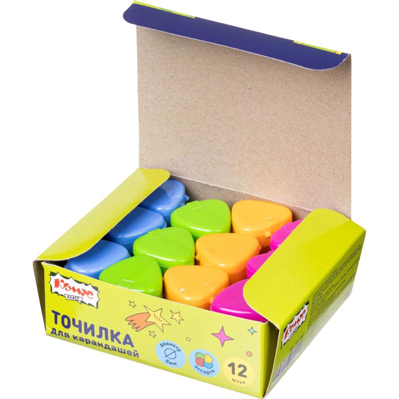 Точилка Комус Класс, 1 отверстие, с контейнером, в ассорт