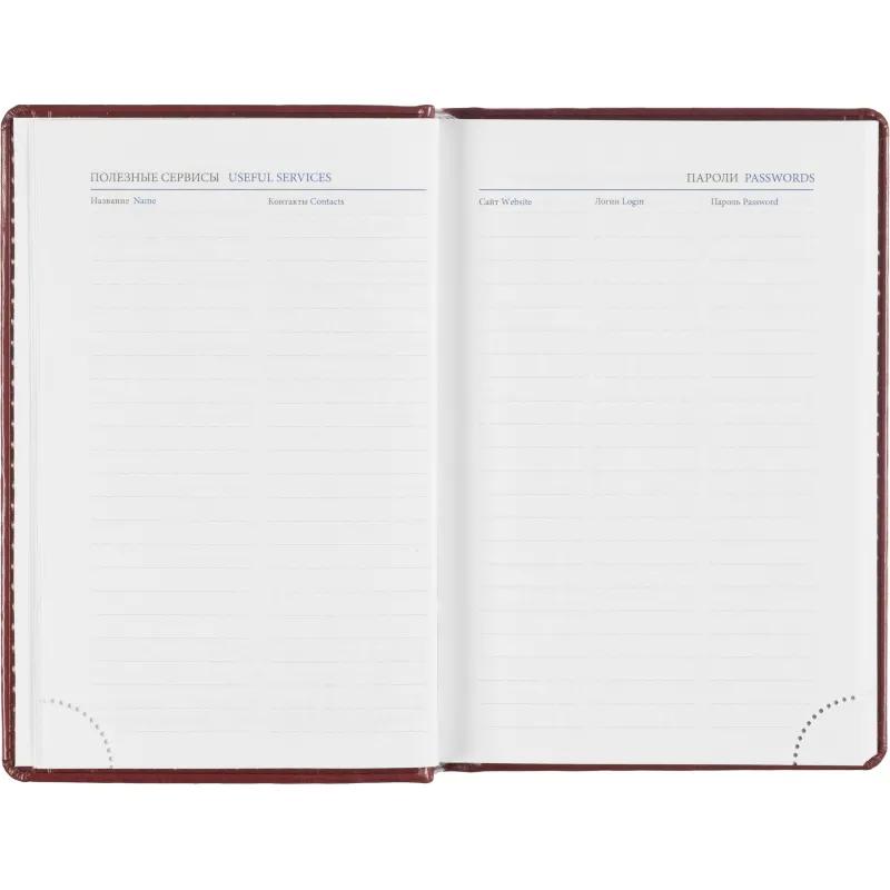 Ежедневник датированный 2026, бордо,А6, 100х150 мм,336 стр,Agenda