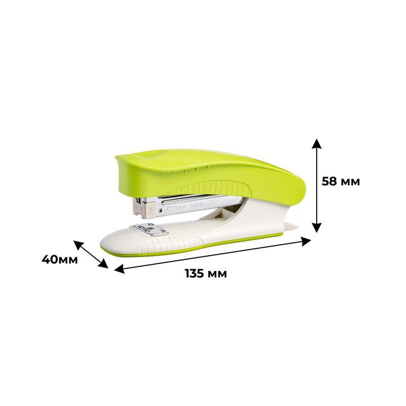 Степлер Комус PSG2425 (№24/6-26/6) до 25 лист., пластик, зеленый