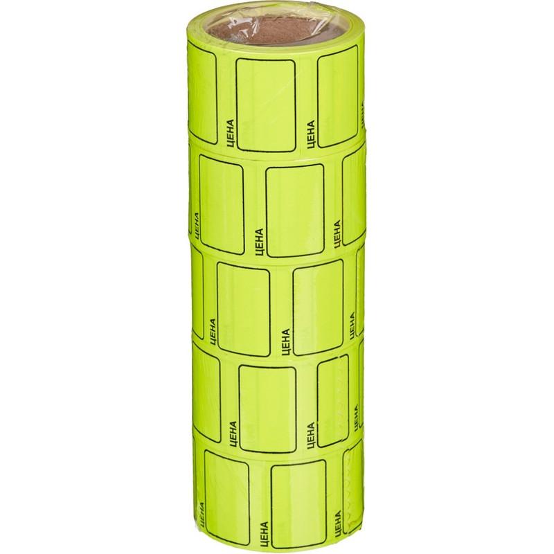 Ценники самоклеящиеся Цена 35x25мм,желтая 250шт/рул, 5 рул/уп