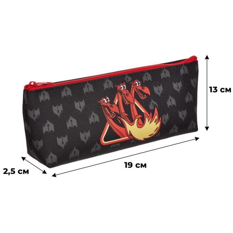 Пенал КОМУС Три богатыря  Горыныч, 1отд., ткань,190x130 мм,ПКТ 04-22