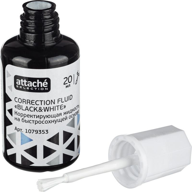 Корректирующая жидкость 20млBlack & White быстр.,кисточка