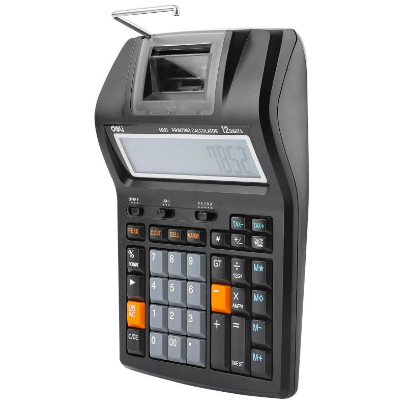 Калькулятор печатающий Deli EM121-EU,12-разряд, 172x203x55мм, черный