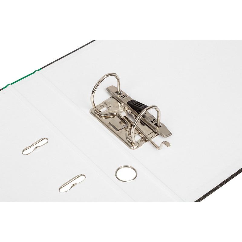 Папка-регистратор  50 мм мрамор с зелым кор,мет.уг,бум/бум