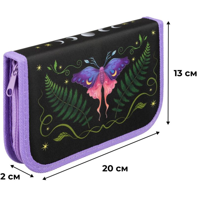 Пенал Комус Класс  Сказочный лес, 1 секц., 200x130x20мм, ткань