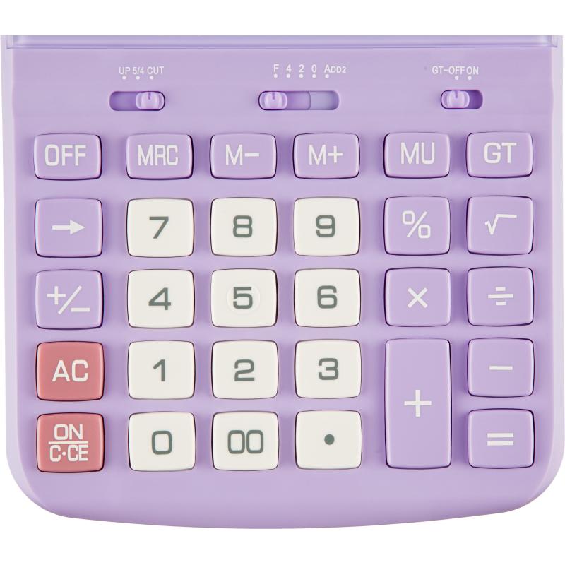 Калькулятор настольный ПОЛНОРАЗМ Attache AF-447P,12р,дв.пит,фиол,198x153x42