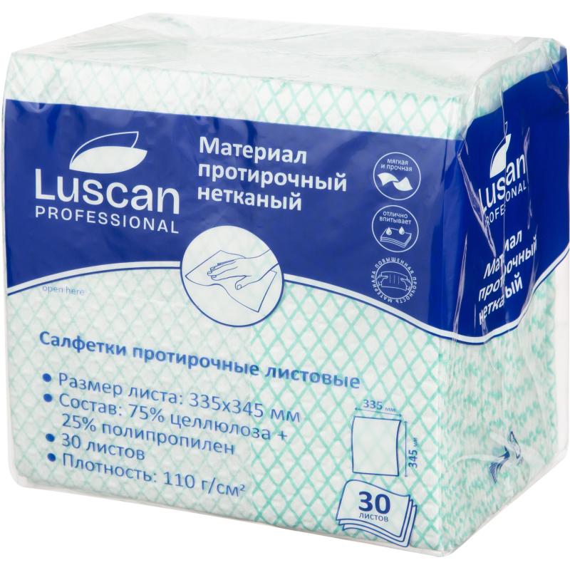 Материал протирочный нетканый Luscan Prof зеленый 110г 33,5х34,5см 30л/уп