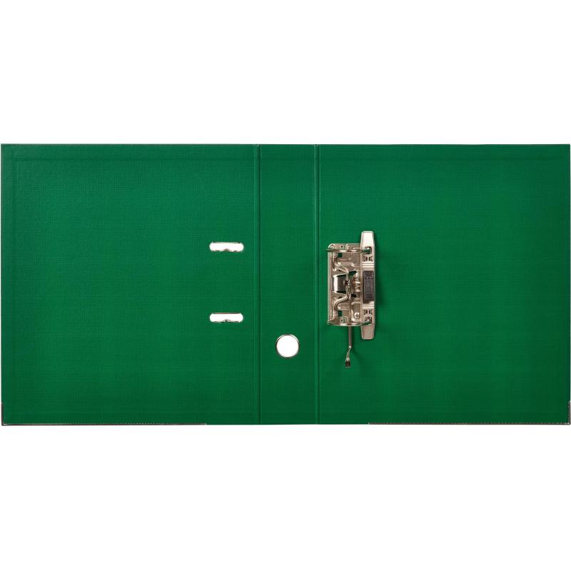 Папка-регистратор Комус Стандарт 75мм  зеленая, ПБП2, карм.кор., мет.уг