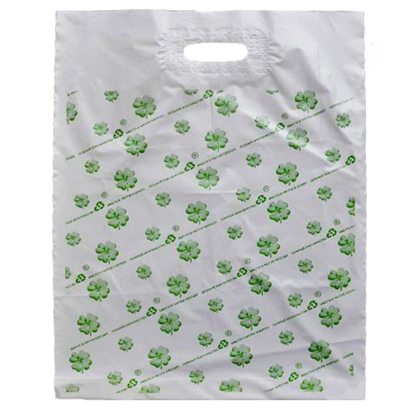 Пакет с вырубной ручкой 60см*63 см, 65 мкм, с рисунком, 20 шт/уп.