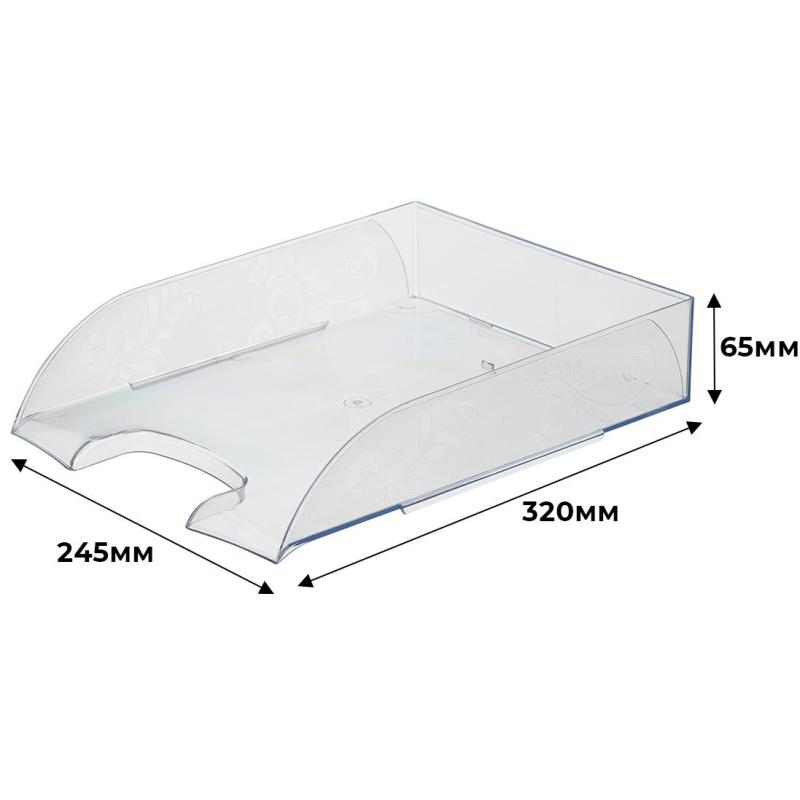 Лоток горизонтальный Комус Русская серия, прозрачный