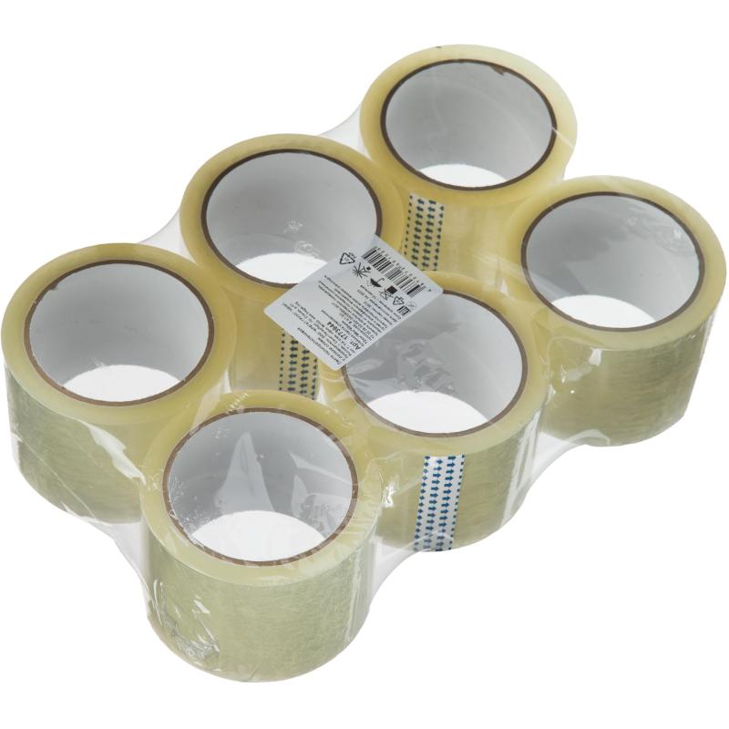 Клейкая лента упаковочная 72мм х 66м, прозрачный, 40мкм, 6 шт/уп