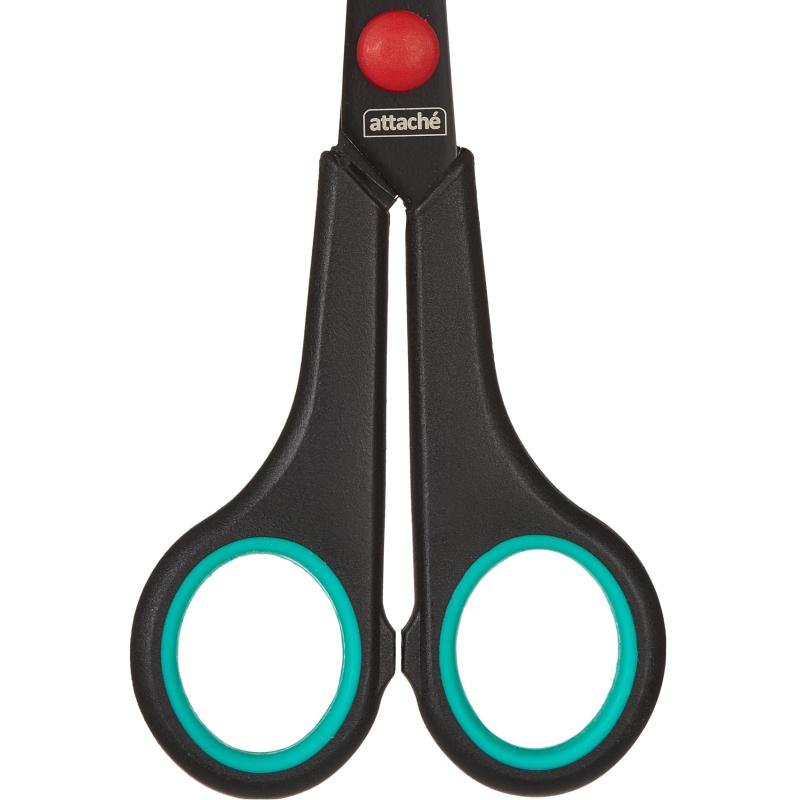 Ножницы Attache 170 мм с пласт. прорезин. ручками, тефл.покр.цв.черн/красн