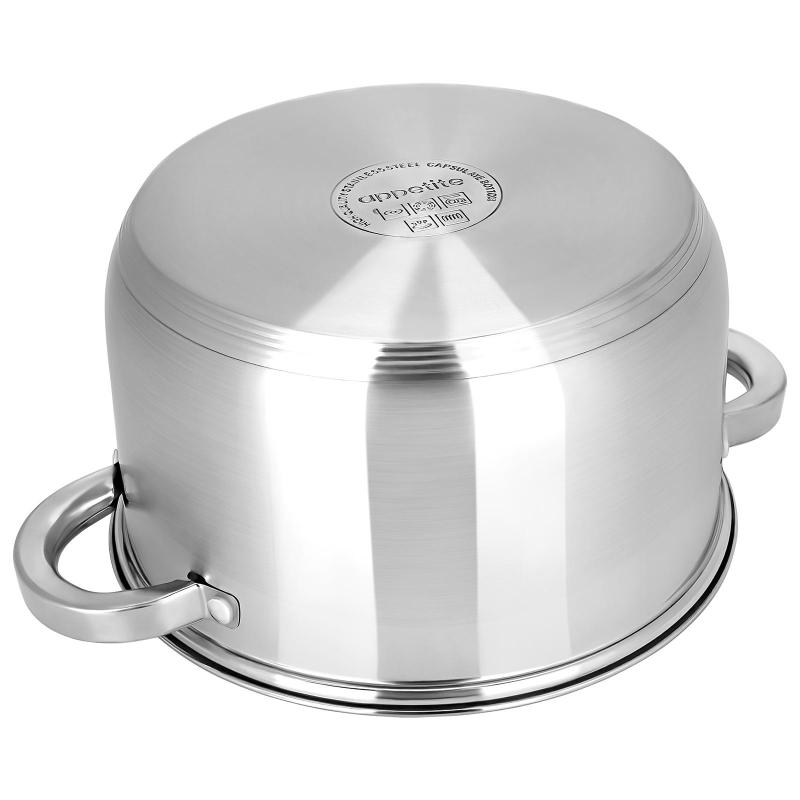 Кастрюля нерж Rondy 5,0л , D=23,5cм, SH07503