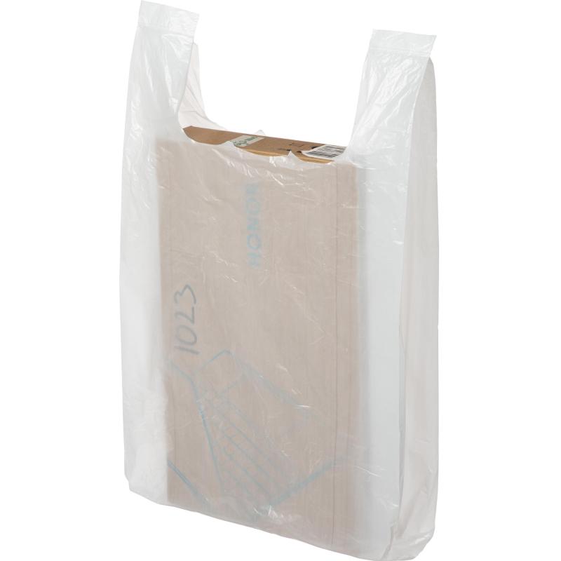 Пакет-майка 38+20х68 15 мкм, 100 шт/уп, белый S