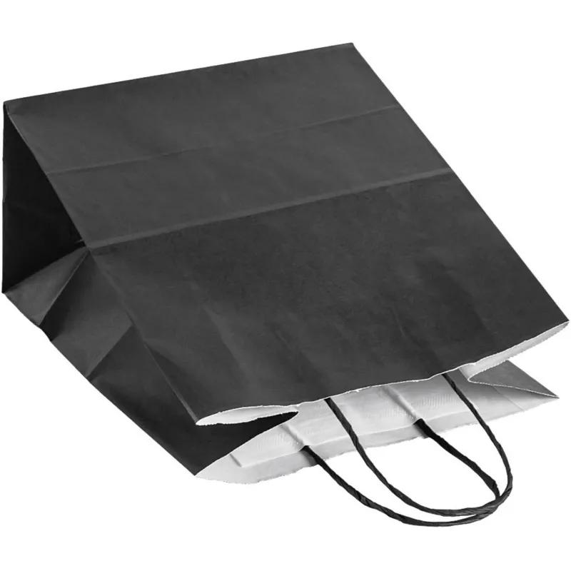 Пакет бумажный 260х150х340мм, 80 гр/м2,с кручеными ручками,чёрный,200 шт/уп